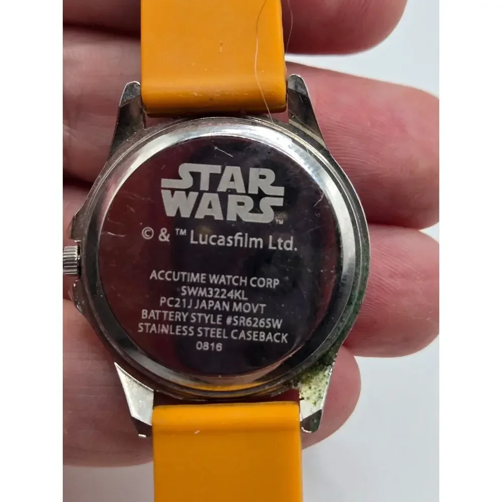 Star Wars BB8 Droid Lucasfilm Ltd Accutime Watch Orange Kids Needs Battery